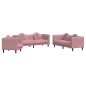 vidaXL 3-tlg. Sofagarnitur mit Kissen Rosa Samt