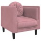 vidaXL 3-tlg. Sofagarnitur mit Kissen Rosa Samt