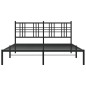 vidaXL Bettgestell mit Kopfteil Metall Schwarz 150x200 cm vidaXL Bettgestell mit Kopfteil Metall Schwarz 150x200 cm