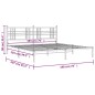 vidaXL Bettgestell mit Kopfteil Metall Schwarz 193x203 cm vidaXL Bettgestell mit Kopfteil Metall Schwarz 193x203 cm