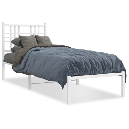 vidaXL Bettgestell mit Kopfteil Metall Weiß 80x200 cm