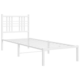 vidaXL Bettgestell mit Kopfteil Metall Weiß 80x200 cm