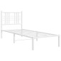 vidaXL Bettgestell mit Kopfteil Metall Weiß 80x200 cm vidaXL Bettgestell mit Kopfteil Metall Weiß 80x200 cm