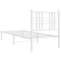 vidaXL Bettgestell mit Kopfteil Metall Weiß 80x200 cm vidaXL Bettgestell mit Kopfteil Metall Weiß 80x200 cm