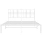 vidaXL Bettgestell mit Kopfteil Metall Weiß 120x190 cm vidaXL Bettgestell mit Kopfteil Metall Weiß 120x190 cm