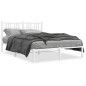 vidaXL Bettgestell mit Kopfteil Metall Weiß 135x190 cm vidaXL Bettgestell mit Kopfteil Metall Weiß 135x190 cm