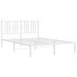 vidaXL Bettgestell mit Kopfteil Metall Weiß 135x190 cm vidaXL Bettgestell mit Kopfteil Metall Weiß 135x190 cm