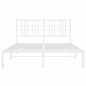 vidaXL Bettgestell mit Kopfteil Metall Weiß 135x190 cm vidaXL Bettgestell mit Kopfteil Metall Weiß 135x190 cm