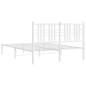 vidaXL Bettgestell mit Kopfteil Metall Weiß 135x190 cm vidaXL Bettgestell mit Kopfteil Metall Weiß 135x190 cm