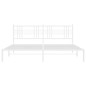 vidaXL Bettgestell mit Kopfteil Metall Weiß 193x203 cm vidaXL Bettgestell mit Kopfteil Metall Weiß 193x203 cm