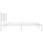 vidaXL Bettgestell mit Kopfteil Metall Weiß 193x203 cm vidaXL Bettgestell mit Kopfteil Metall Weiß 193x203 cm