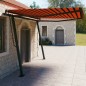 Gelenkarmmarkise Einziehbar mit Pfosten 4x3 m Orange und Braun Gelenkarmmarkise Einziehbar mit Pfosten 4x3 m Orange und Braun