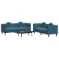 vidaXL 2-tlg. Sofagarnitur mit Kissen Blau Samt vidaXL 2-tlg. Sofagarnitur mit Kissen Blau Samt
