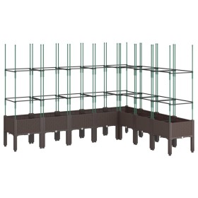 vidaXL Pflanzkübel mit Rankgitter Braun 200x160x142,5 cm PP