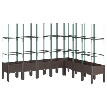 vidaXL Pflanzkübel mit Rankgitter Braun 200x160x142,5 cm PP