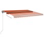 Gelenkarmmarkise Einziehbar mit Pfosten 4x3 m Orange und Braun Gelenkarmmarkise Einziehbar mit Pfosten 4x3 m Orange und Braun