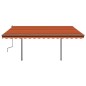 Gelenkarmmarkise Einziehbar mit Pfosten 4x3 m Orange und Braun Gelenkarmmarkise Einziehbar mit Pfosten 4x3 m Orange und Braun