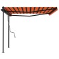 Gelenkarmmarkise Einziehbar mit Pfosten 4x3 m Orange und Braun Gelenkarmmarkise Einziehbar mit Pfosten 4x3 m Orange und Braun