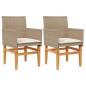vidaXL Gartenstühle mit Kissen 2 Stk. Beige Poly Rattan Massivholz vidaXL Gartenstühle mit Kissen 2 Stk. Beige Poly Rattan Massivholz