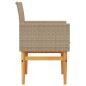 vidaXL Gartenstühle mit Kissen 2 Stk. Beige Poly Rattan Massivholz vidaXL Gartenstühle mit Kissen 2 Stk. Beige Poly Rattan Massivholz