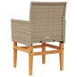 vidaXL Gartenstühle mit Kissen 2 Stk. Beige Poly Rattan Massivholz vidaXL Gartenstühle mit Kissen 2 Stk. Beige Poly Rattan Massivholz