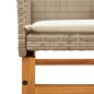 vidaXL Gartenstühle mit Kissen 2 Stk. Beige Poly Rattan Massivholz vidaXL Gartenstühle mit Kissen 2 Stk. Beige Poly Rattan Massivholz