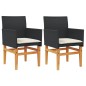vidaXL Gartenstühle mit Kissen 2 Stk. Schwarz Poly Rattan Massivholz vidaXL Gartenstühle mit Kissen 2 Stk. Schwarz Poly Rattan Massivholz