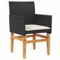 vidaXL Gartenstühle mit Kissen 2 Stk. Schwarz Poly Rattan Massivholz vidaXL Gartenstühle mit Kissen 2 Stk. Schwarz Poly Rattan Massivholz