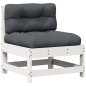 vidaXL 8-tlg. Garten-Lounge-Set mit Kissen Weiß Massivholz Kiefer vidaXL 8-tlg. Garten-Lounge-Set mit Kissen Weiß Massivholz Kiefer