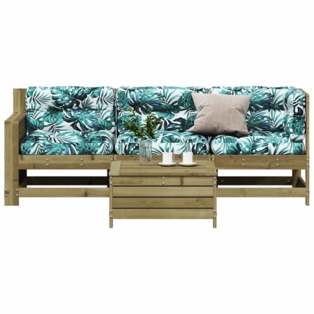vidaXL 4-tlg. Garten-Lounge-Set mit Kissen Kiefernholz Imprägniert