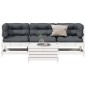 vidaXL 4-tlg. Garten-Lounge-Set mit Kissen Weiß Massivholz Kiefer vidaXL 4-tlg. Garten-Lounge-Set mit Kissen Weiß Massivholz Kiefer