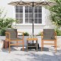 vidaXL Gartenstühle 2 Stk. Grau Poly Rattan und Massivholz vidaXL Gartenstühle 2 Stk. Grau Poly Rattan und Massivholz