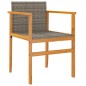 vidaXL Gartenstühle 2 Stk. Grau Poly Rattan und Massivholz vidaXL Gartenstühle 2 Stk. Grau Poly Rattan und Massivholz
