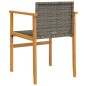 vidaXL Gartenstühle 2 Stk. Grau Poly Rattan und Massivholz vidaXL Gartenstühle 2 Stk. Grau Poly Rattan und Massivholz