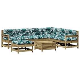 vidaXL 8-tlg. Garten-Lounge-Set mit Kissen Imprägniertes Kiefernholz