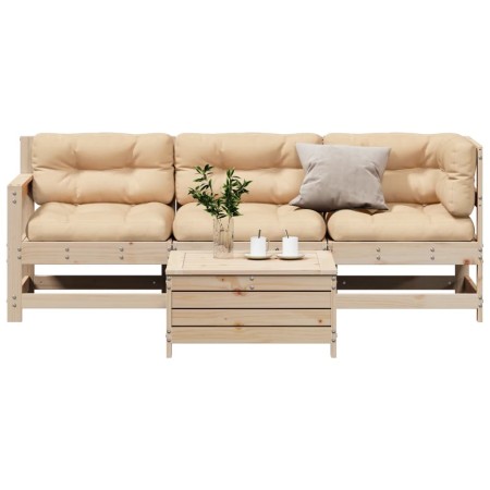 vidaXL 4-tlg. Garten-Lounge-Set mit Kissen Massivholz Kiefer