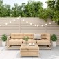 vidaXL 4-tlg. Garten-Lounge-Set mit Kissen Massivholz Kiefer vidaXL 4-tlg. Garten-Lounge-Set mit Kissen Massivholz Kiefer