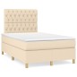 vidaXL Boxspringbett mit Matratze Creme 120x190 cm Stoff vidaXL Boxspringbett mit Matratze Creme 120x190 cm Stoff