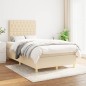 vidaXL Boxspringbett mit Matratze Creme 120x190 cm Stoff vidaXL Boxspringbett mit Matratze Creme 120x190 cm Stoff
