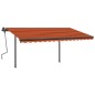 Automatische Markise mit LED & Windsensor 4,5x3 m Orange Braun Automatische Markise mit LED & Windsensor 4,5x3 m Orange Braun