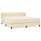 vidaXL Boxspringbett mit Matratze Creme 180x200 cm Stoff vidaXL Boxspringbett mit Matratze Creme 180x200 cm Stoff