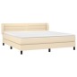 vidaXL Boxspringbett mit Matratze Creme 180x200 cm Stoff vidaXL Boxspringbett mit Matratze Creme 180x200 cm Stoff