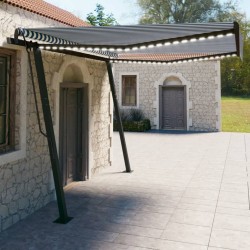 vidaXL Automatische Markise mit LED & Windsensor 4x3 m Blau & Weiß