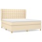 vidaXL Boxspringbett mit Matratze Creme 180x200 cm Stoff vidaXL Boxspringbett mit Matratze Creme 180x200 cm Stoff