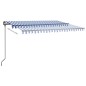 vidaXL Automatische Markise mit LED & Windsensor 4x3 m Blau & Weiß