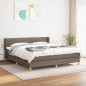 vidaXL Boxspringbett mit Matratze Taupe 160x200 cm Stoff vidaXL Boxspringbett mit Matratze Taupe 160x200 cm Stoff