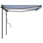vidaXL Automatische Markise mit LED & Windsensor 4x3 m Blau & Weiß