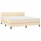 vidaXL Boxspringbett mit Matratze & LED Creme 180x200 cm Stoff vidaXL Boxspringbett mit Matratze & LED Creme 180x200 cm Stoff