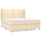 vidaXL Boxspringbett mit Matratze Creme 180x200 cm Stoff vidaXL Boxspringbett mit Matratze Creme 180x200 cm Stoff