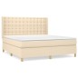 vidaXL Boxspringbett mit Matratze Creme 180x200 cm Stoff vidaXL Boxspringbett mit Matratze Creme 180x200 cm Stoff